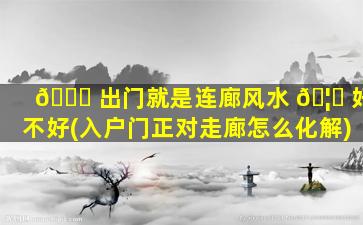 🐕 出门就是连廊风水 🦍 好不好(入户门正对走廊怎么化解)